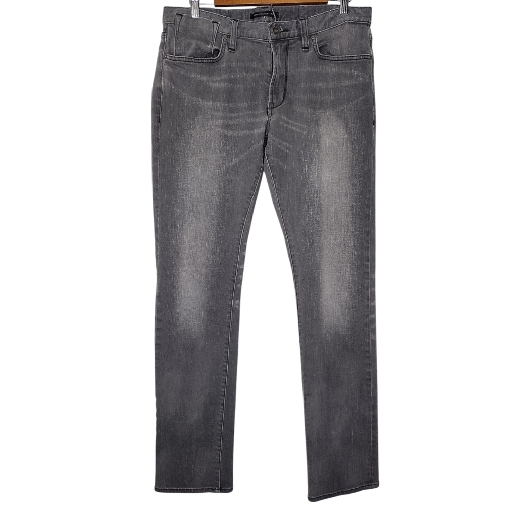 John Varvatos Bowery Men's Gray Denim Slim Straight Jeans Sz 32